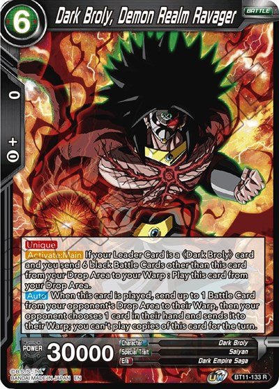 Dark Broly, Demon Realm Ravager (Vermilion Bloodline) Near Mint - Nick Nack's Full Frontal Attack