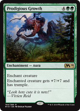 Prodigious Growth (Magic 2019 Core Set) Near Mint Foil