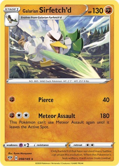 Galarian Sirfetch'd (SWSH03: Darkness Ablaze) Near Mint - Nick Nack's Full Frontal Attack