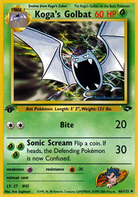 Koga's Golbat (Gym Challenge) Light Play 1st Edition