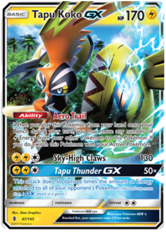 Tapu Koko GX (Sun and Moon Guardians Rising) Near Mint Holofoil
