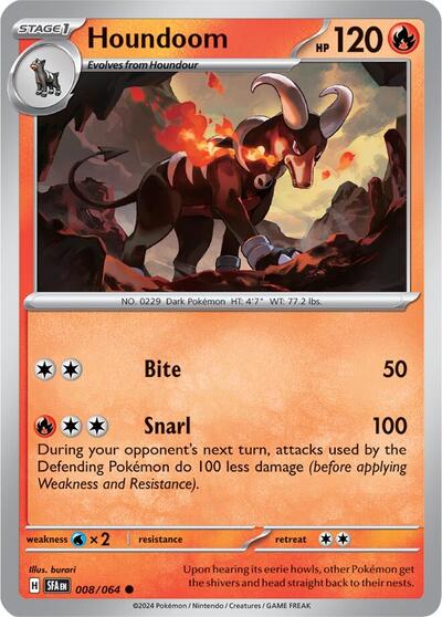 Houndoom - 008 (SV: Shrouded Fable) Near Mint Reverse Holofoil - Nick Nack's Full Frontal Attack
