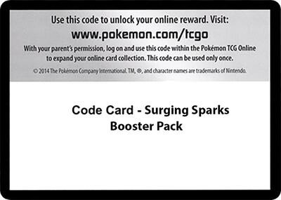 Code Card - Surging Sparks Booster Pack (SV08: Surging Sparks) Near Mint