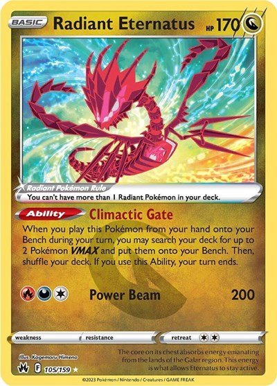 Radiant Eternatus (Crown Zenith) Near Mint Holofoil - Nick Nack's Full Frontal Attack