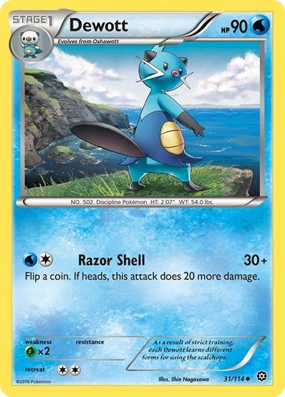 Dewott (XY - Steam Siege) Near Mint - Nick Nack's Full Frontal Attack