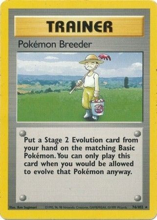 Pokemon Breeder (Base Set) Light Play