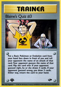 Blaine's Quiz #3 (Gym Challenge) Light Play 1st Edition