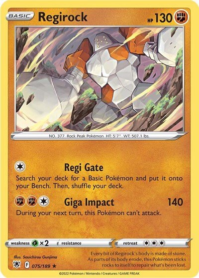 Regirock (SWSH10: Astral Radiance) Near Mint - Nick Nack's Full Frontal Attack