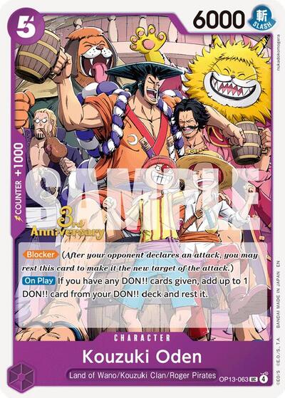 Kouzuki Oden (Carrying On His Will: 3rd Anniversary Tournament Cards) Near Mint - Nick Nack's Full Frontal Attack