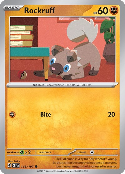 Rockruff (Scarlet and  Violet: Obsidian Flames) Near Mint