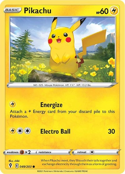Pikachu (SWSH07: Evolving Skies) Near Mint