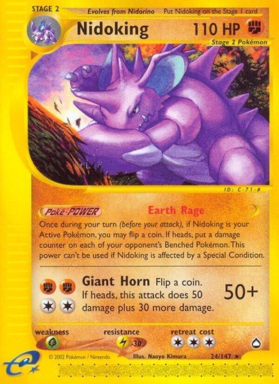 Nidoking (24) (Aquapolis) Damaged / Poor