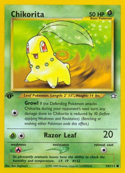 Chikorita (54) (Neo Genesis) Light Play Unlimited - Nick Nack's Full Frontal Attack