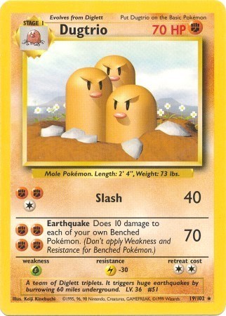 Dugtrio (Base Set) Light Play