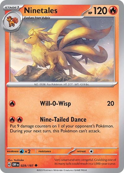 Ninetales (Scarlet and  Violet: Obsidian Flames) Near Mint