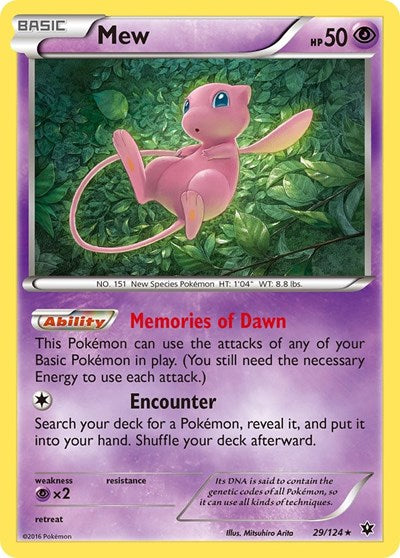 Mew (XY - Fates Collide) Light Play Holofoil