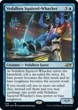 Vedalken Squirrel - Whacker (Galaxy Foil) (Unfinity) Near Mint Foil - Nick Nack's Full Frontal Attack