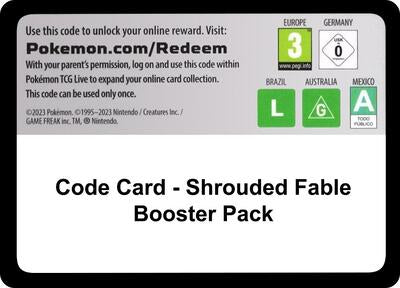 Code Card - Shrouded Fable Booster Pack (SV: Shrouded Fable) Near Mint