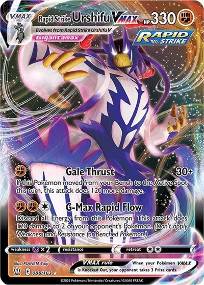 Rapid Strike Urshifu VMAX (SWSH05: Battle Styles) Near Mint Holofoil - Nick Nack's Full Frontal Attack