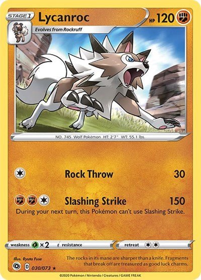 Lycanroc (Champion's Path) Near Mint Holofoil - Nick Nack's Full Frontal Attack