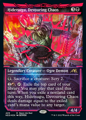 Hidetsugu, Caos devorador (Neon Ink Red) [Kamigawa: Neon Dynasty] 