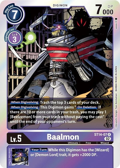 Baalmon (Starter Deck 14: Beelzemon Advanced Deck Set) Near Mint Foil