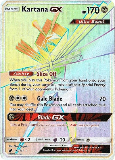 Kartana GX (Secret) (SM - Crimson Invasion) Near Mint Holofoil