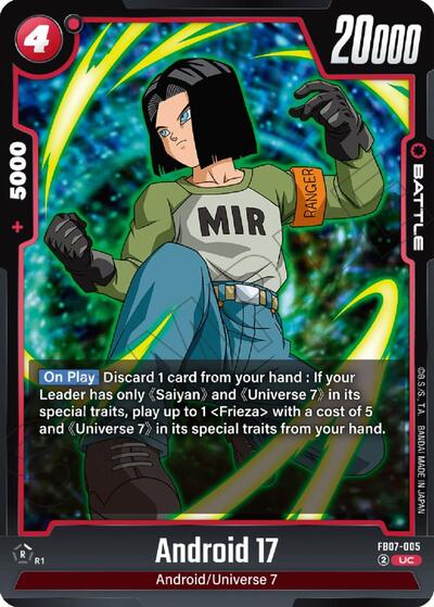 Android 17 (Wish For Shenron) Near Mint - Nick Nack's Full Frontal Attack