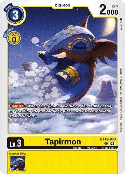 Tapirmon (Exceed Apocalypse) Near Mint