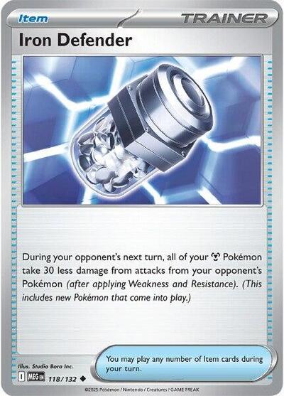 Iron Defender (ME01: Mega Evolution) Near Mint - Nick Nack's Full Frontal Attack
