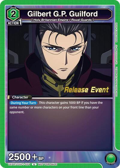 Gilbert G.P. Guilford (Code Geass: Lelouch of the Rebellion Release Event Cards) Near Mint - Nick Nack's Full Frontal Attack