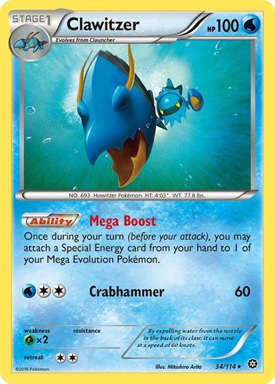 Clawitzer (XY - Steam Siege) Near Mint - Nick Nack's Full Frontal Attack