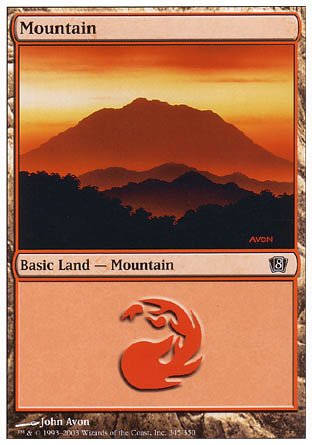 Mountain (345) (8th Edition) Near Mint - Nick Nack's Full Frontal Attack