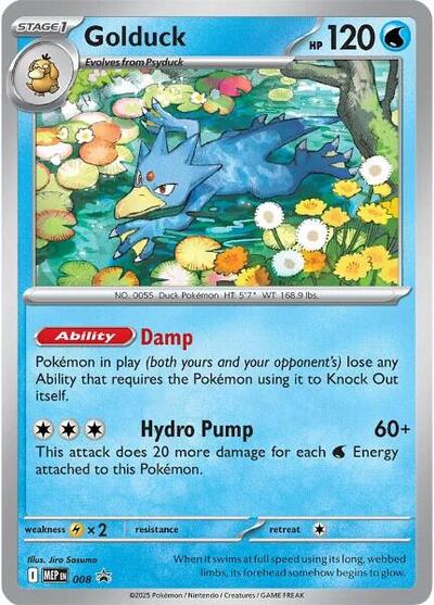 Golduck - 008 (ME: Mega Evolution Promo) Near Mint Holofoil - Nick Nack's Full Frontal Attack