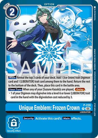 Unique Emblem: Frozen Crown (Dawn of Liberator Box Topper) (Digimon Promotion Cards) Near Mint Foil - Nick Nack's Full Frontal Attack