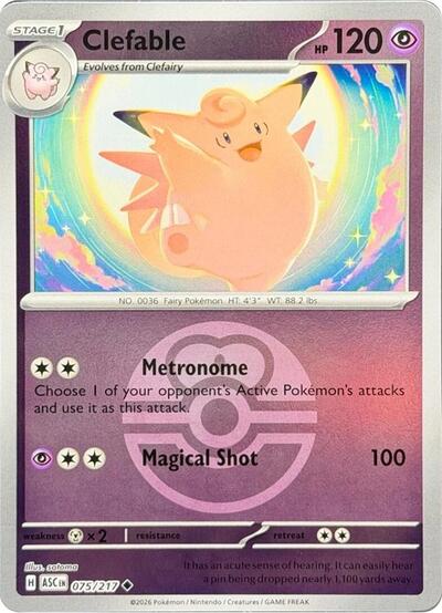Clefable (Love Ball) (ME: Ascended Heroes) Near Mint Reverse Holofoil - Nick Nack's Full Frontal Attack
