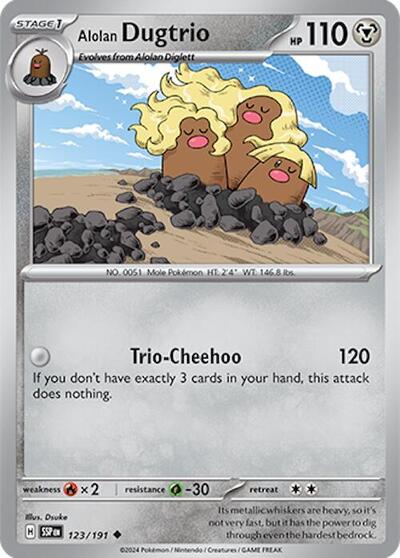 Alolan Dugtrio - 123 (SV08: Surging Sparks) Near Mint