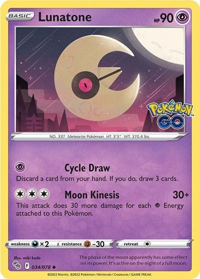 Lunatone (Pokemon GO) Near Mint - Nick Nack's Full Frontal Attack