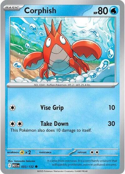 Corphish (ME01: Mega Evolution) Near Mint - Nick Nack's Full Frontal Attack