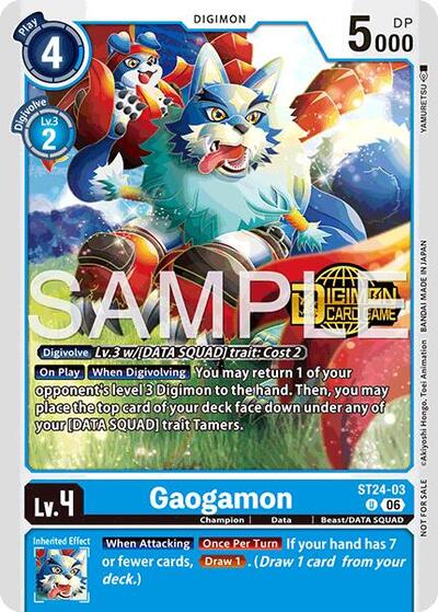 Gaogamon (Welcome Tamers Pack Vol.2) (Starter Deck 24: Data Squad Release Event Cards) Near Mint Foil