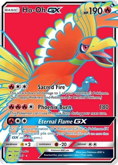 Ho-Oh GX (Full Art) (SM - Burning Shadows) Near Mint Holofoil
