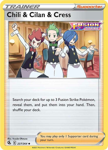 Chili &amp; Cilan &amp; Cress (227/264) [Espada y escudo: Golpe de fusión] 