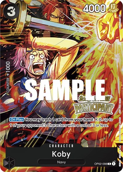 Koby (Offline Regional 2023) (Participant) (One Piece Promotion Cards) Near Mint Foil