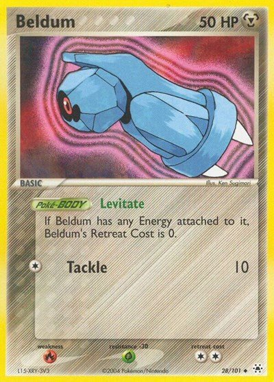 Beldum - 028 (Hidden Legends) Light Play - Nick Nack's Full Frontal Attack