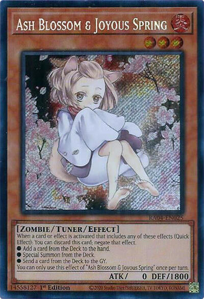 Ash Blossom and Joyous Spring (Alternate Art) (Secret Rare) (Quarter Century Stampede) Near Mint 1st Edition