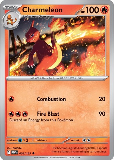 Charmeleon - 005 (Scarlet and Violet: 151) Near Mint Reverse Holofoil