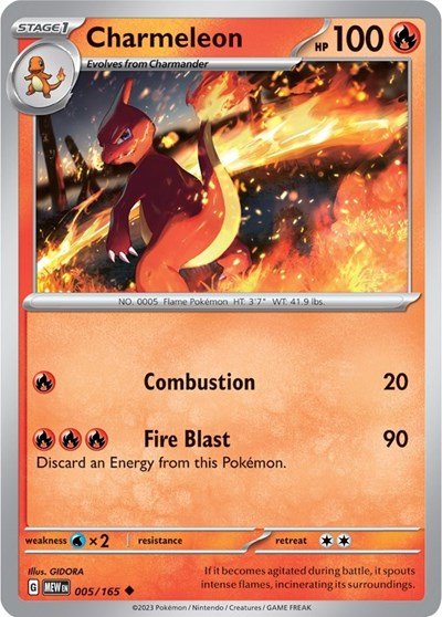 Charmeleon - 005 (Scarlet and Violet: 151) Near Mint - Nick Nack's Full Frontal Attack