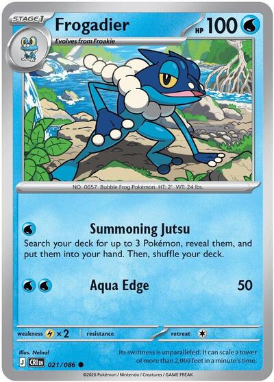 Frogadier - 021 (ME04: Chaos Rising) Near Mint Reverse Holofoil
