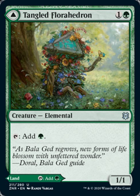 Tangled Florahedron / Tangled Vale (Zendikar Rising) Near Mint - Nick Nack's Full Frontal Attack