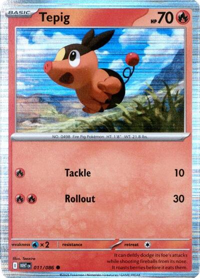 Tepig - 011/086 (Unova Poster Collection) (Miscellaneous Cards & Products) Near Mint Holofoil - Nick Nack's Full Frontal Attack